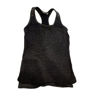 Athleta Tank Razor Back Charcol Gray Double Lined Small S - EUC